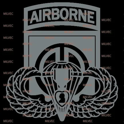 82nd Airborne with Wings and Purple Heart Vinyl Decal