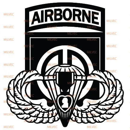 82nd Airborne with Wings and Purple Heart Vinyl Decal