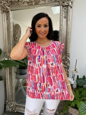 Abstract Pattern Chiffon Top Carrie