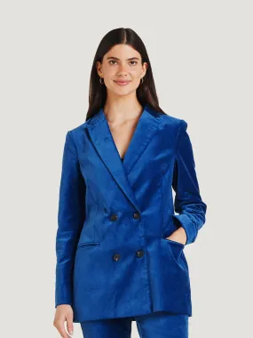 Alleegra Organic Cotton Velvet Jacket - Dark Sapphire Blue