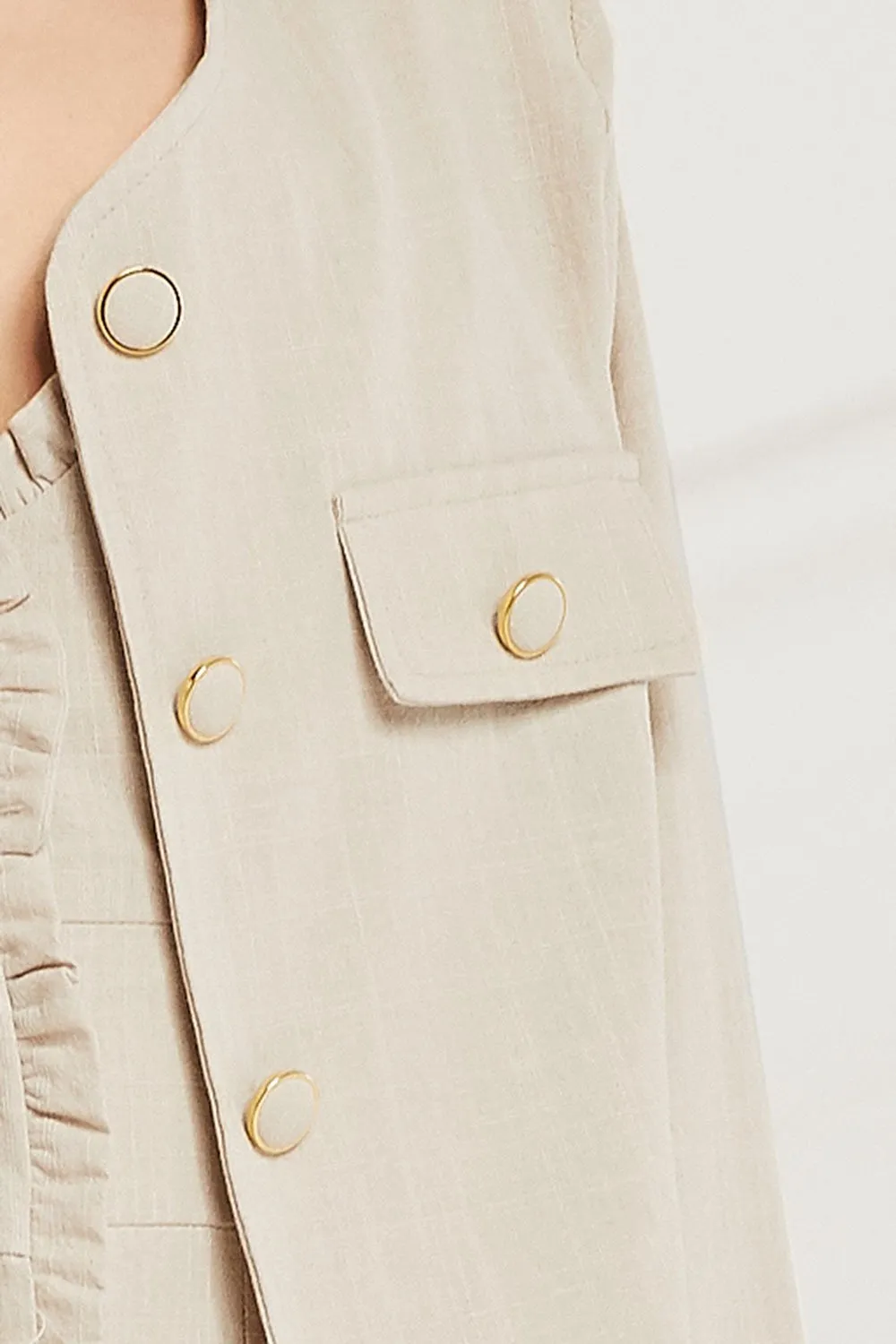 Ariadne Linen Round Neck Jacket