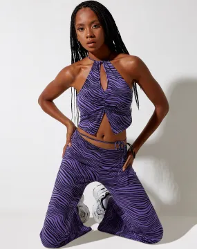 Asmi Crop Top in Desert Terrain Purple