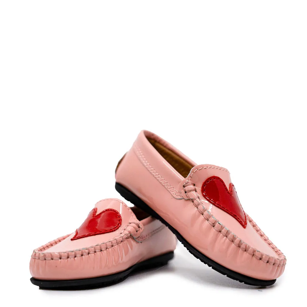 Atlanta Mocassin Salmon Patent Heart Loafer