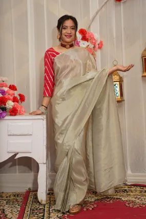 Aurora Glow Pre-Draped Silk Saree with Blouse