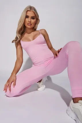 Baby Pink Strappy Jumpsuit