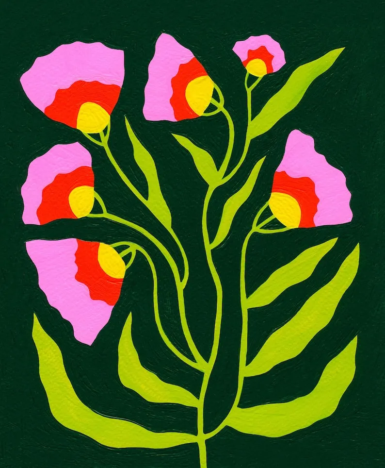 Bekah Worley Co. - Folk Art Blooms Print