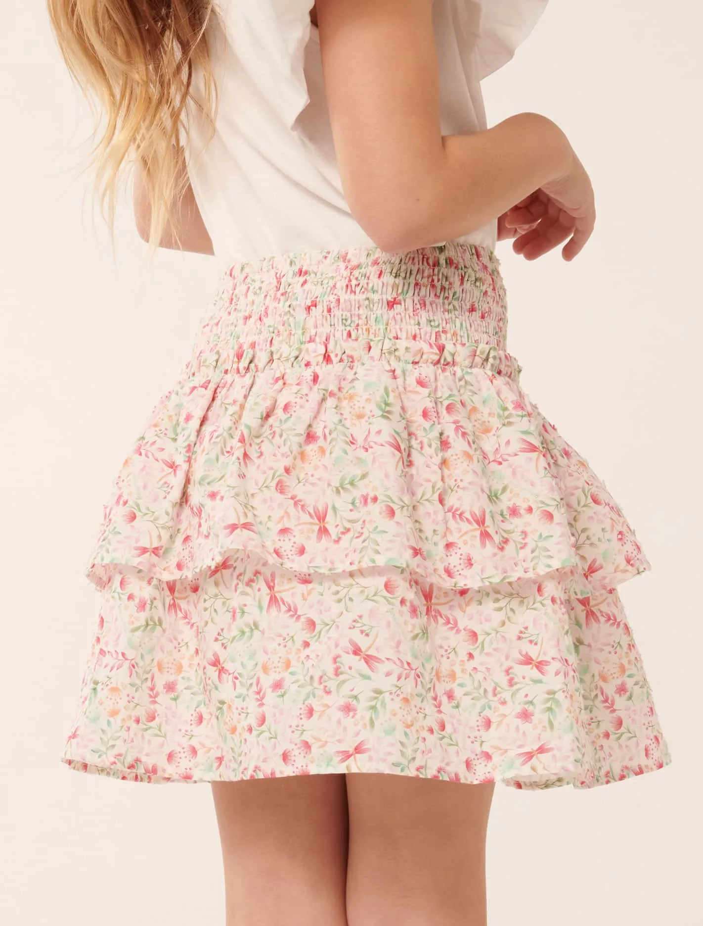 Billie Shirred Tiered Skirt