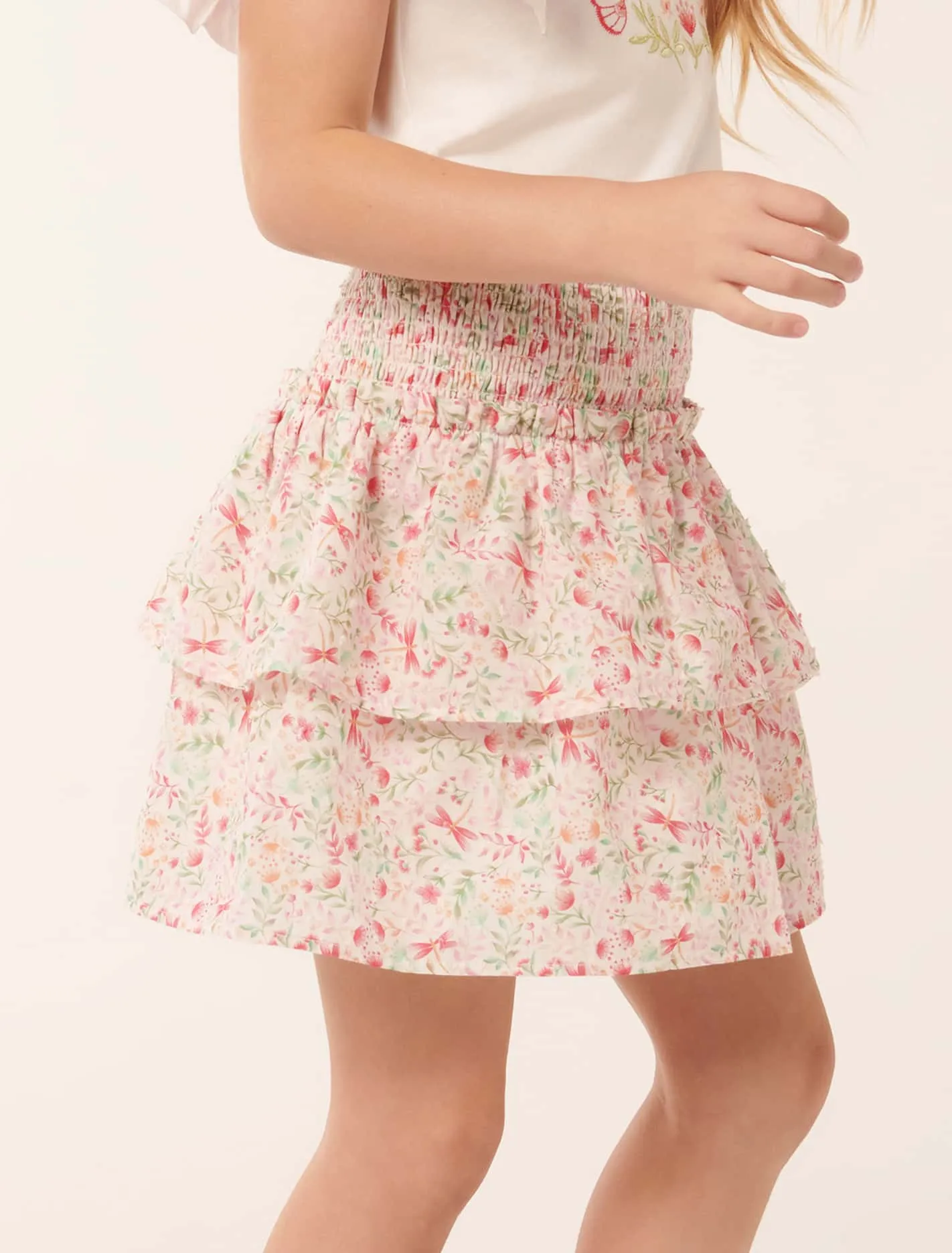 Billie Shirred Tiered Skirt