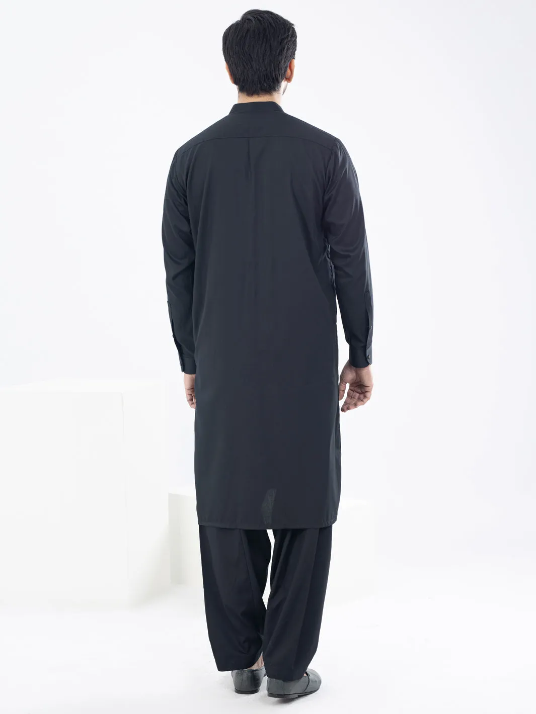 Black Blended Kameez Shalwar - AL-KS-2970D