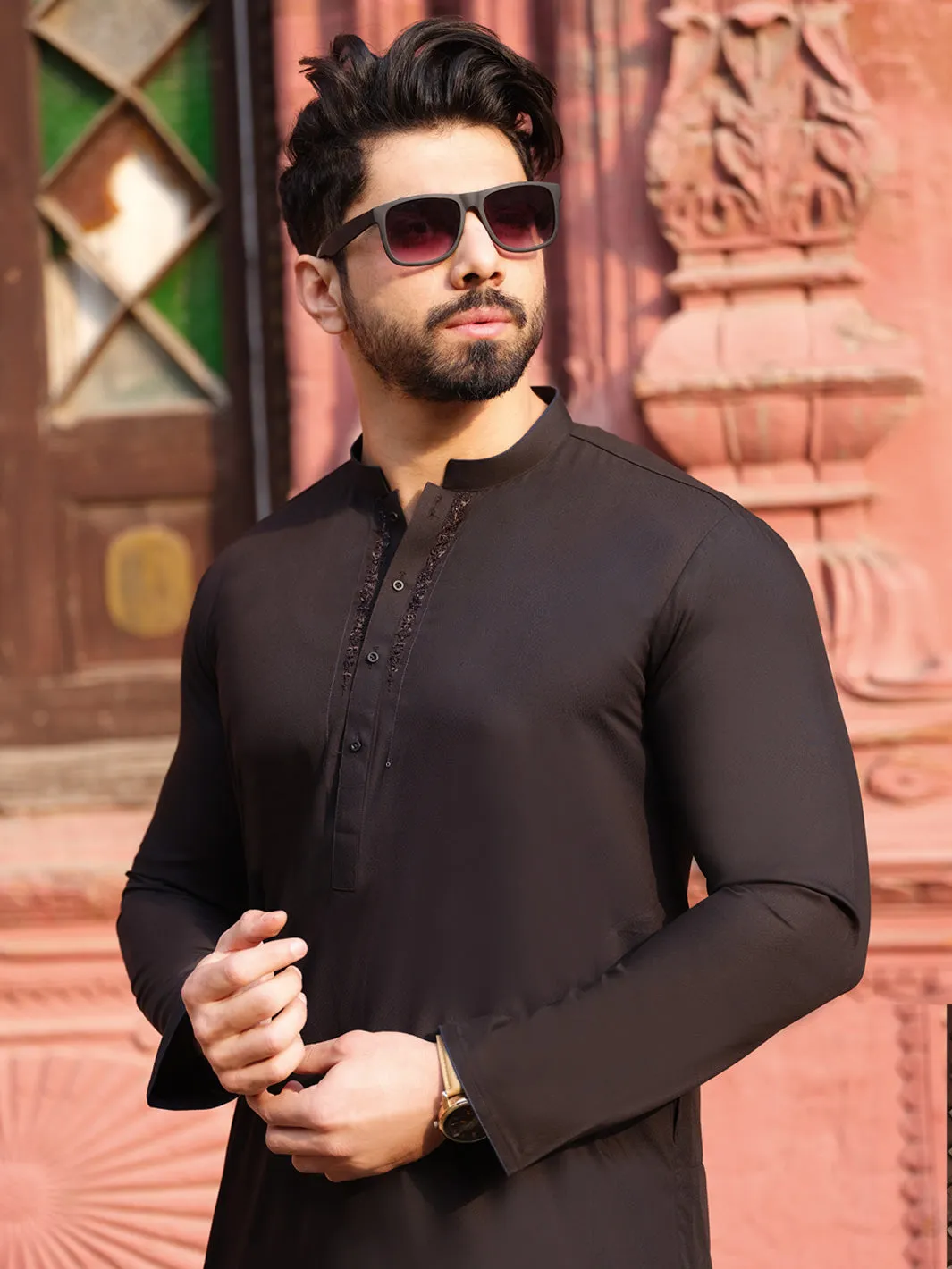 Black Blended Kurta - AL-K-873