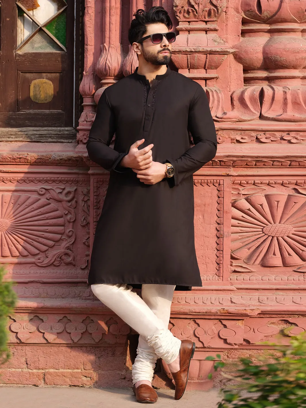 Black Blended Kurta - AL-K-873