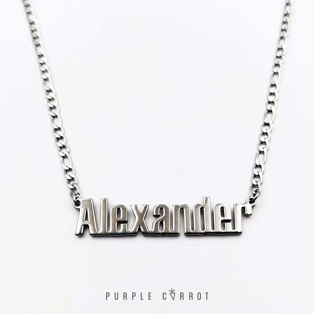 Block Font Cutout Name Necklace or Bracelet