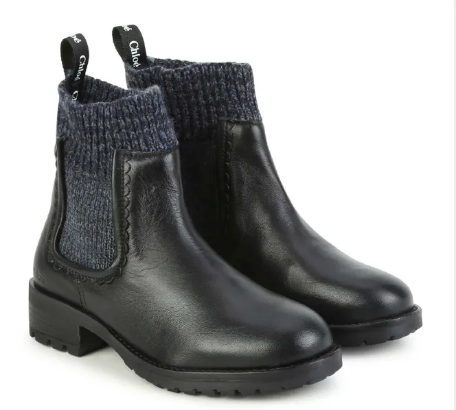 Chloe Black Leather Boot