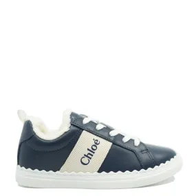 Chloe Navy Shearling Sneaker