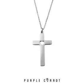 Cross Heart Cutout Necklace