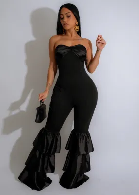 Dark Shadow Satin Jumpsuit Black