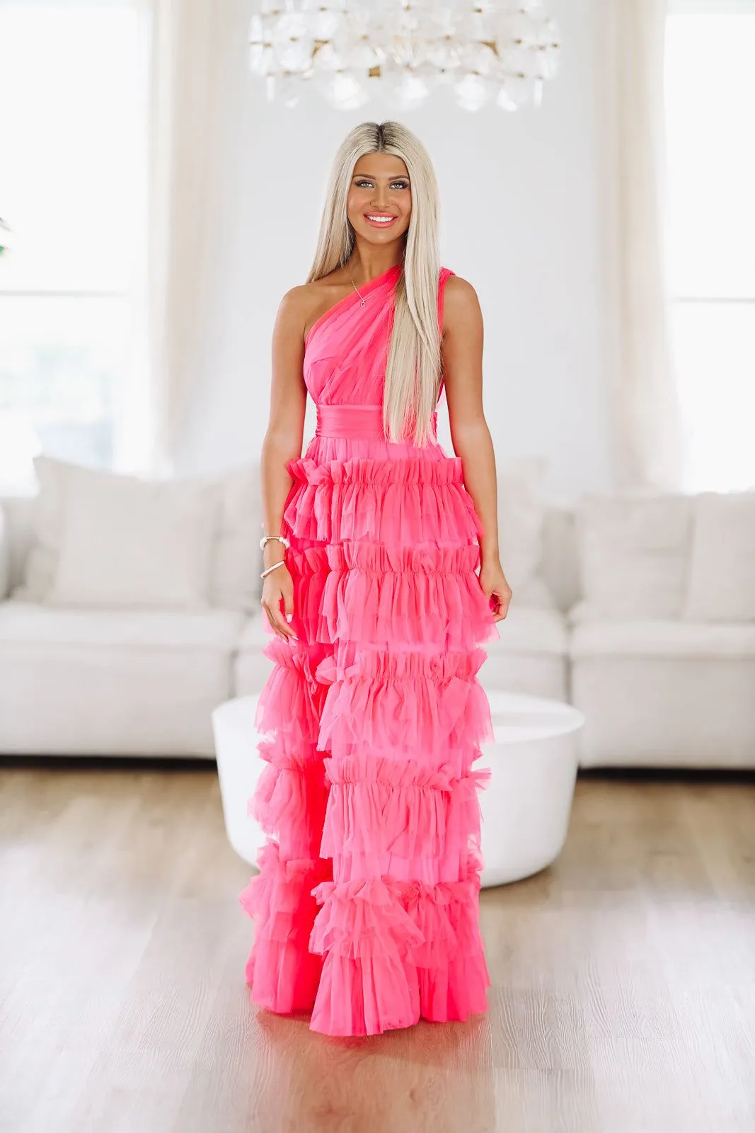 Darling at the Dance Maxi Gown Dress - Pink