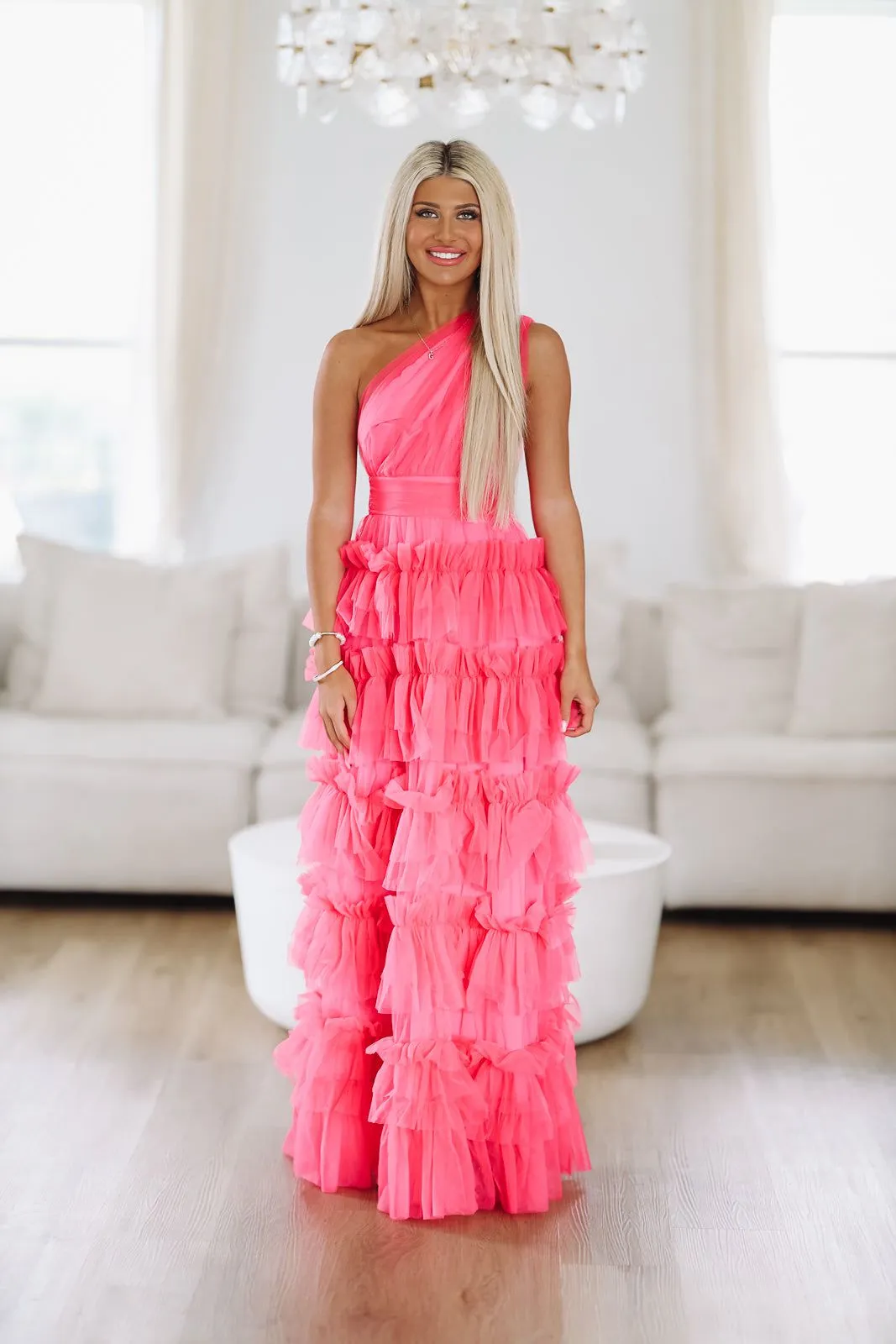 Darling at the Dance Maxi Gown Dress - Pink