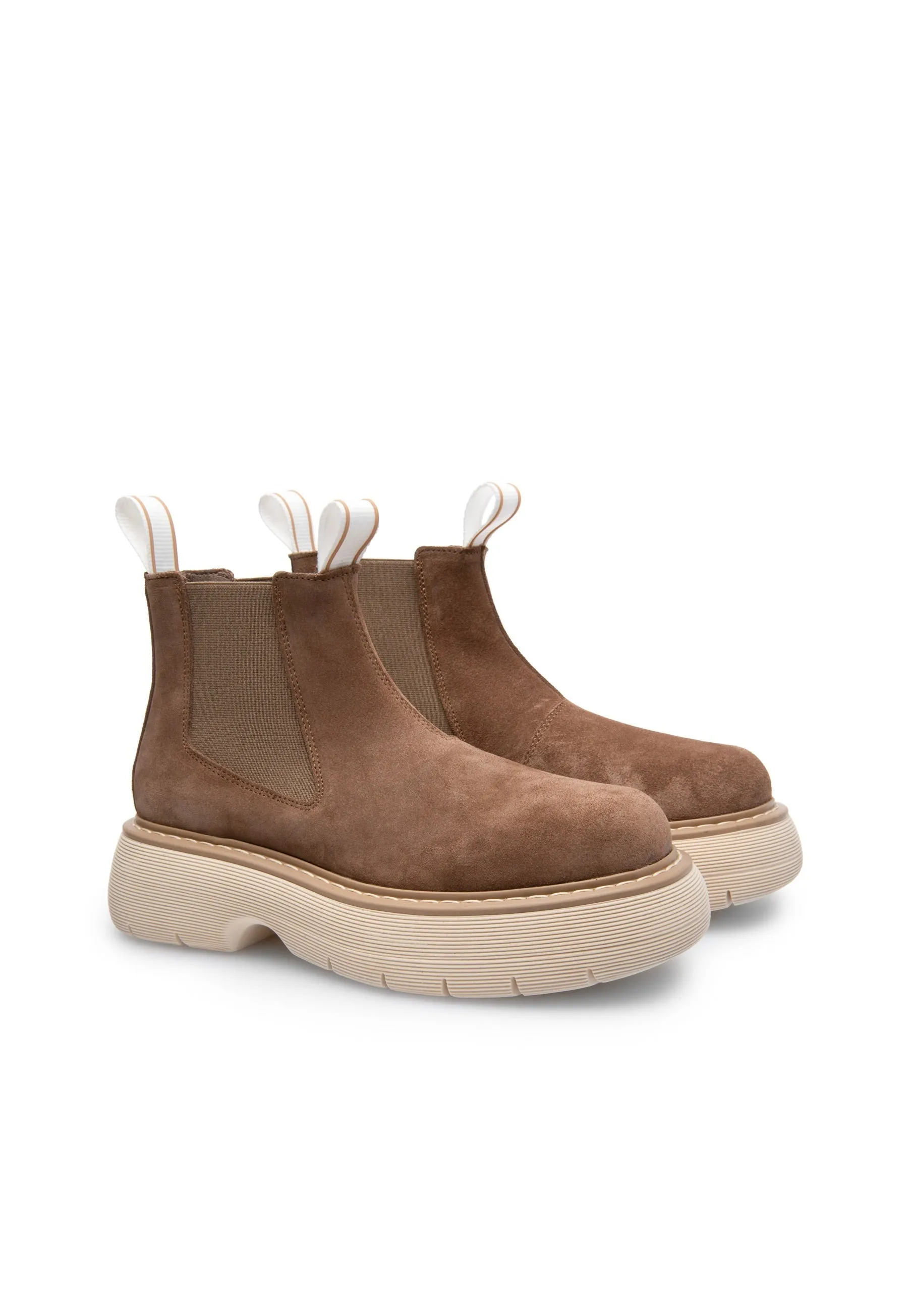 Ella Taupe Suede Leather Chelsea Boots