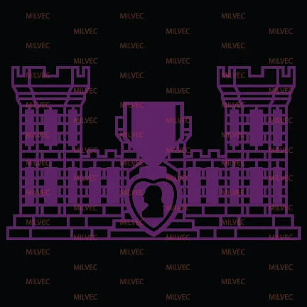 Engineer Castle with Purple Heart Vinyl Decal