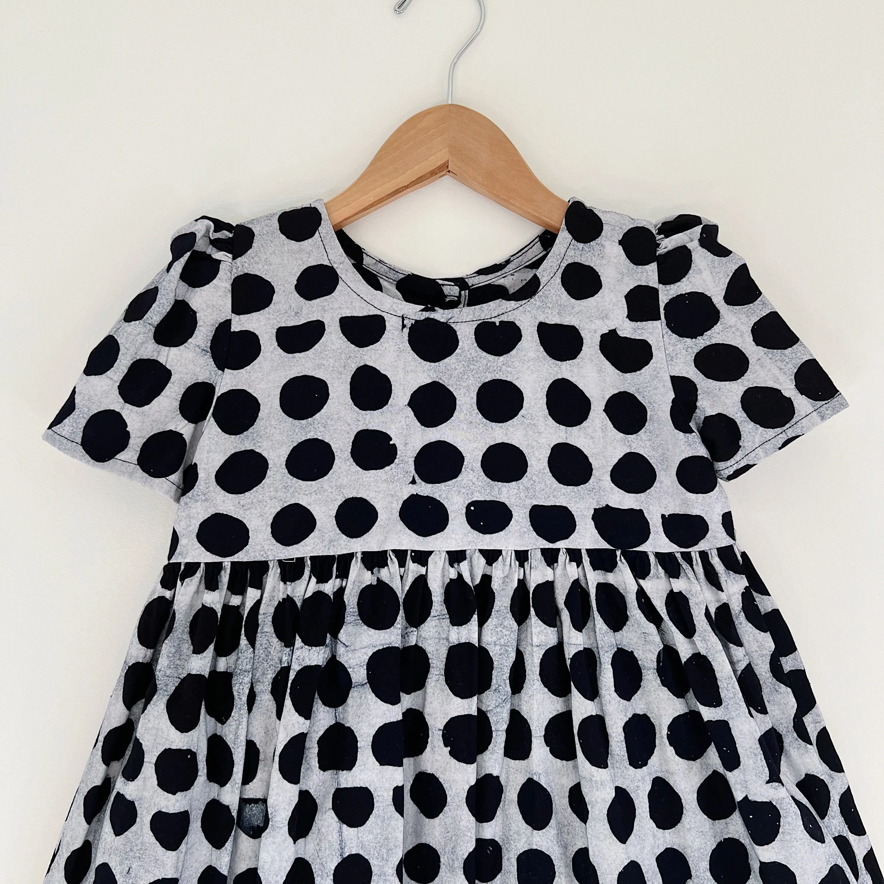 Fahari Bazaar | Girls Puff Sleeve Dress in Dot Print