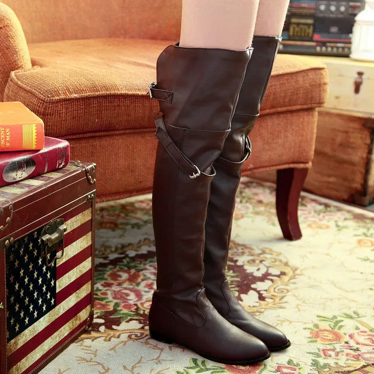 Flat Heel Round Toe Oversized Boots