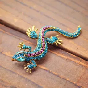 Funny Lizard Rhinestone Pin