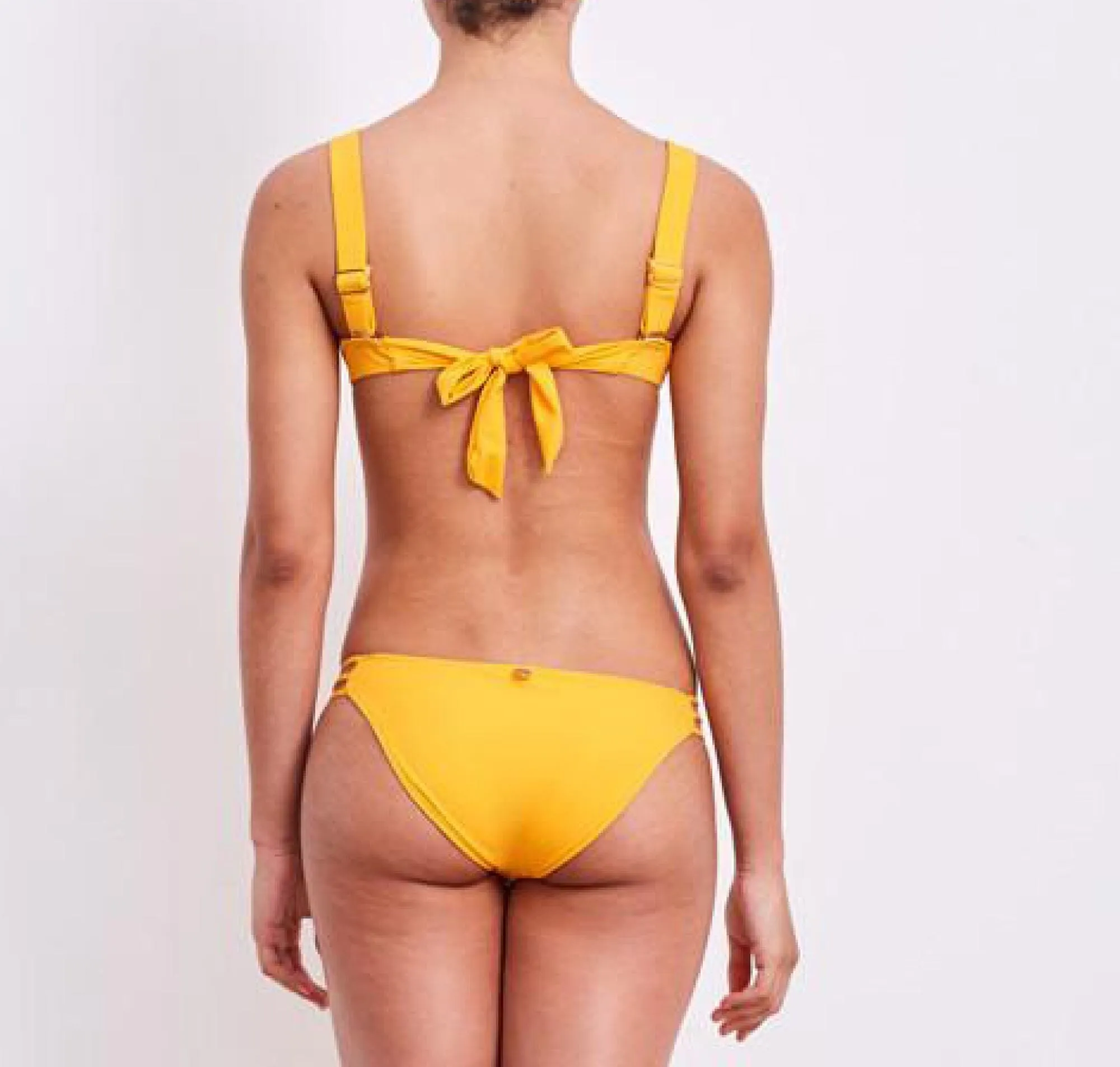 Gold detail bandeau bikini set [Mango]