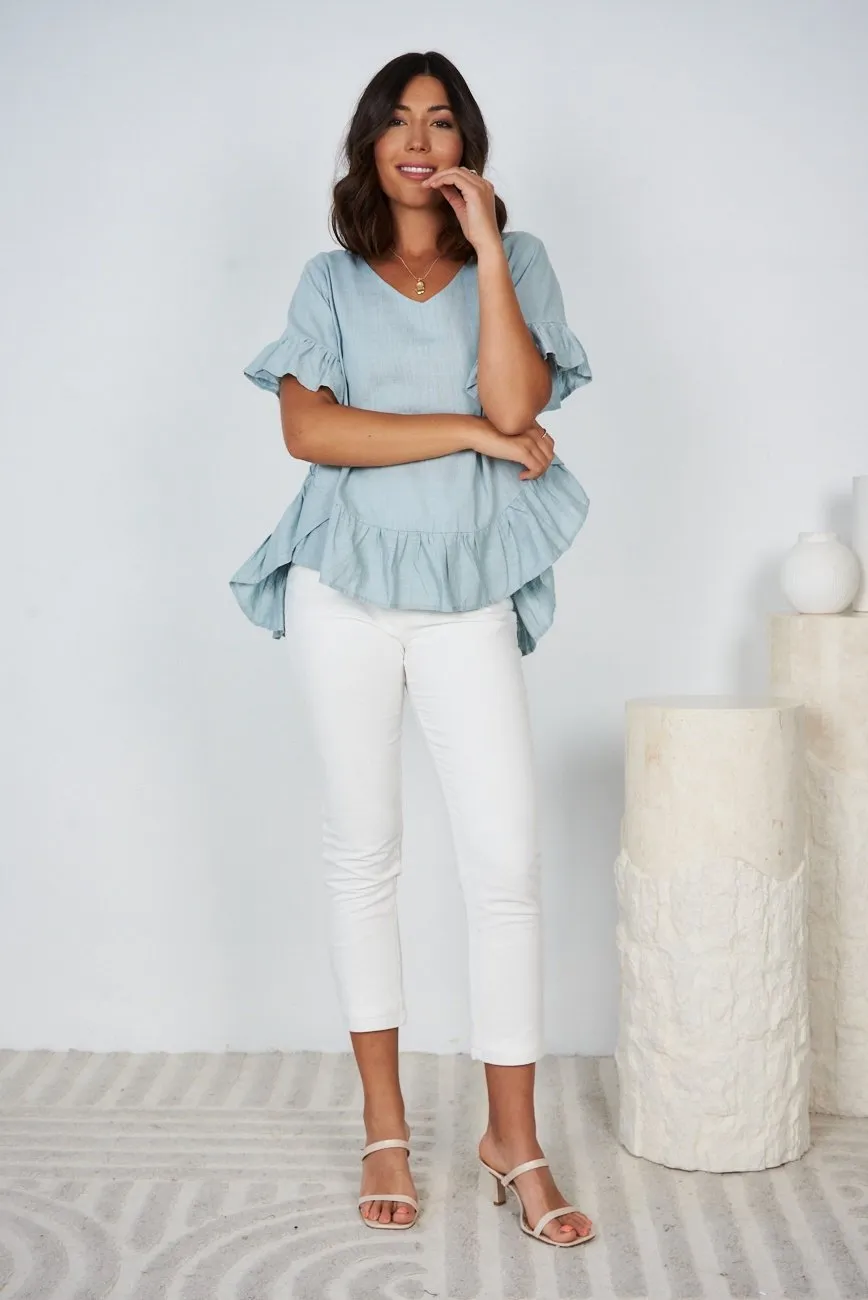 Kaleigh Top - Light Blue