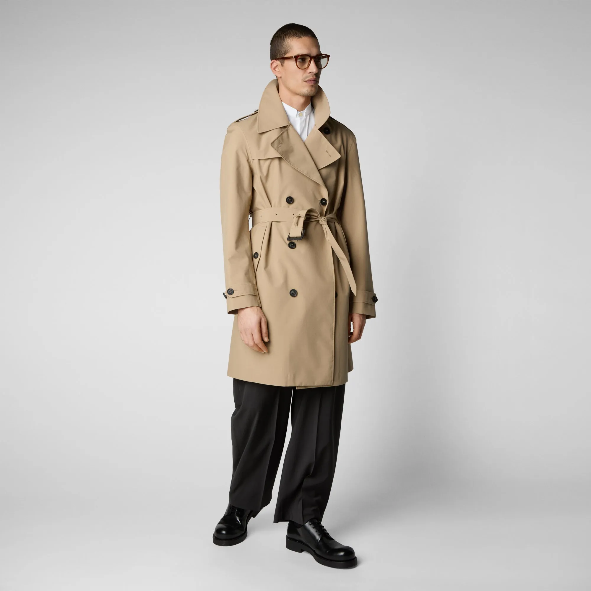 Man's raincoat Zarek in stardust beige