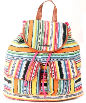 Multi Cotton Dhurry Girls Backpack Medium Size