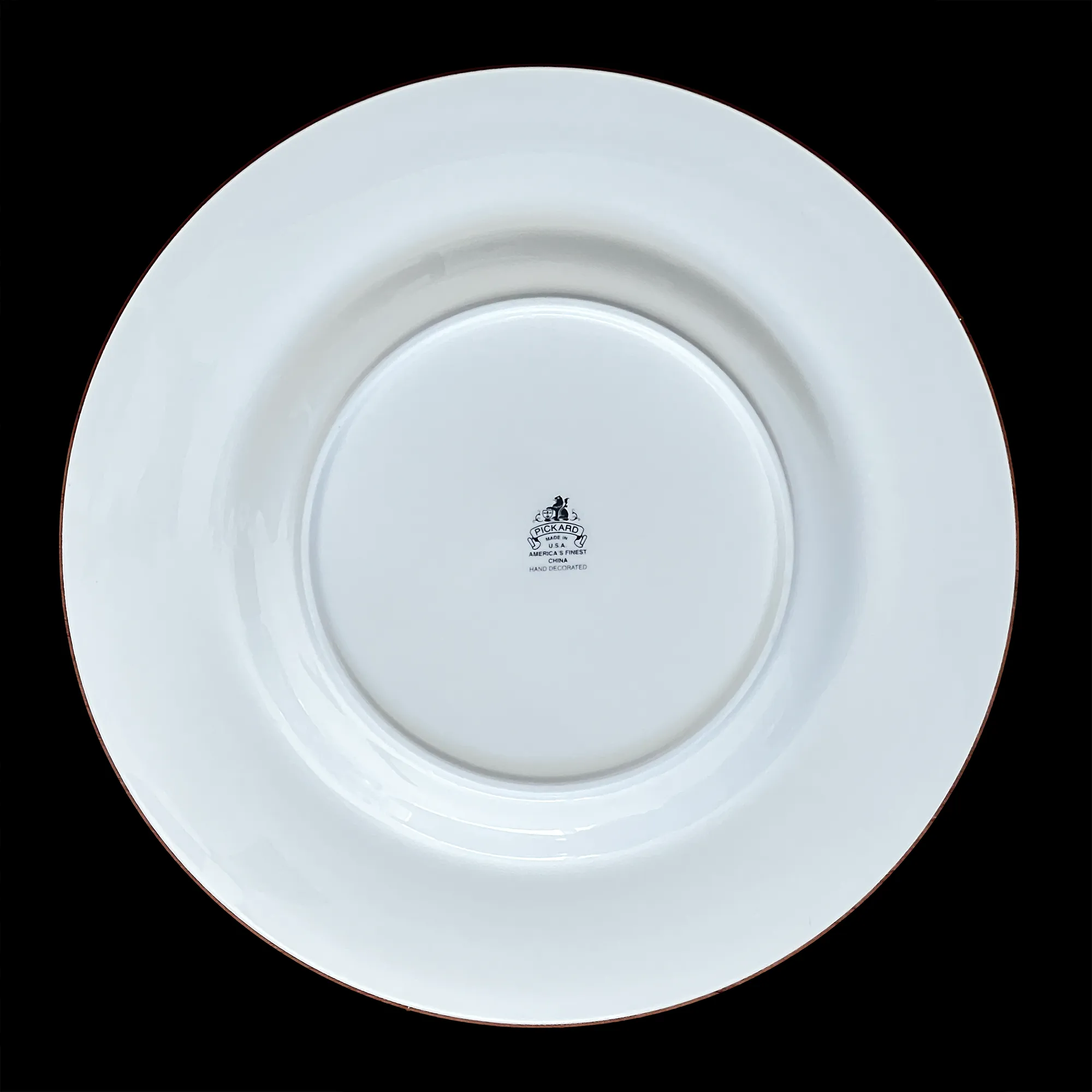 Pickard Signature Dinner Plates, Set of 8, Burgundy and White