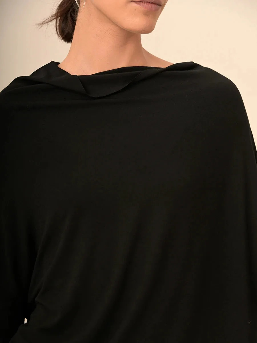 Plain Colour Stretchy Asymmetric Tunic