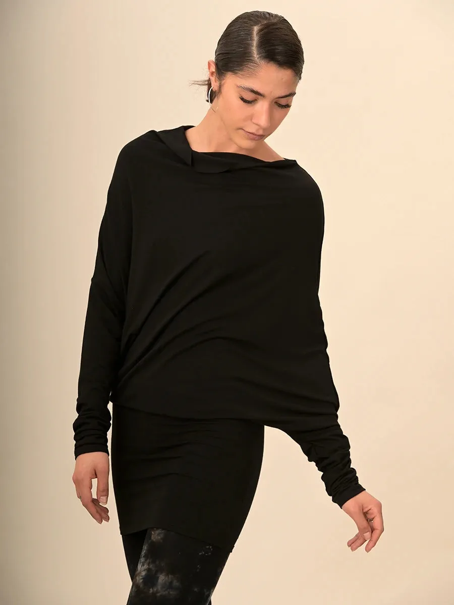 Plain Colour Stretchy Asymmetric Tunic