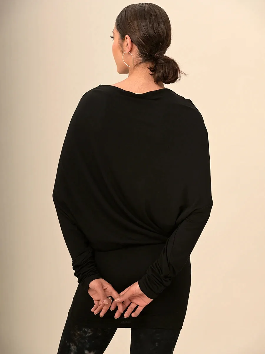 Plain Colour Stretchy Asymmetric Tunic