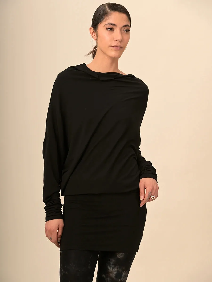 Plain Colour Stretchy Asymmetric Tunic