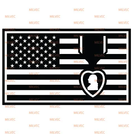 Purple Heart medal embedded in US Flag Vinyl Decal