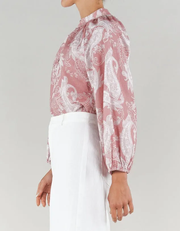 Rosa Paisley Linen Blouse