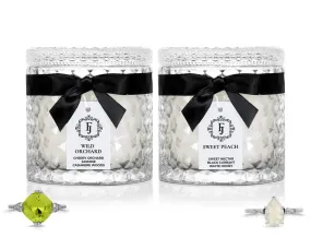 Sweet Peach   Wild Orchard - Black Satin Collection - Jewel Candle Duo